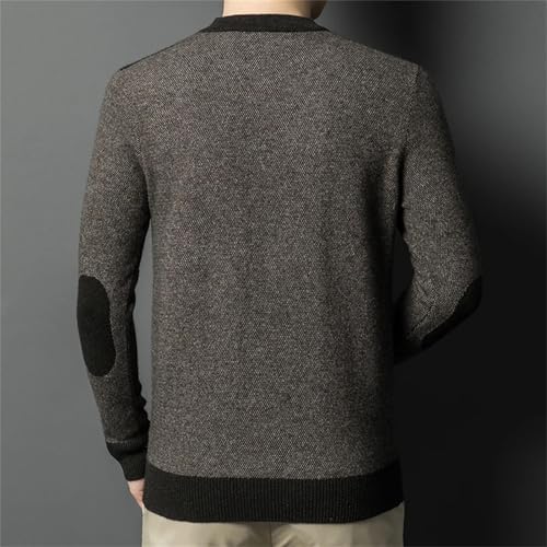 Men's Thickened Slim Fit Knitted Pullover Round Neck Long Sleeve Casual Street Warm Sweater2