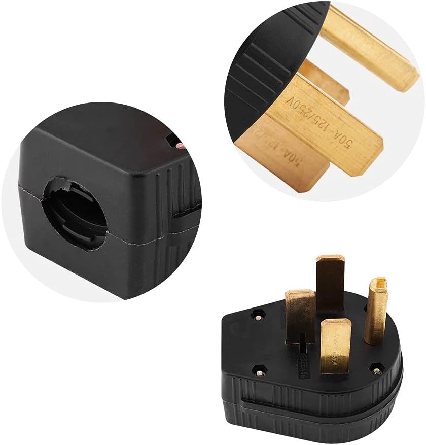 NEMA 14-50P Power Plug 50A 125/250V RV Replacement Male Plug Straight Blade Angle Plug for Dryer RV Generator