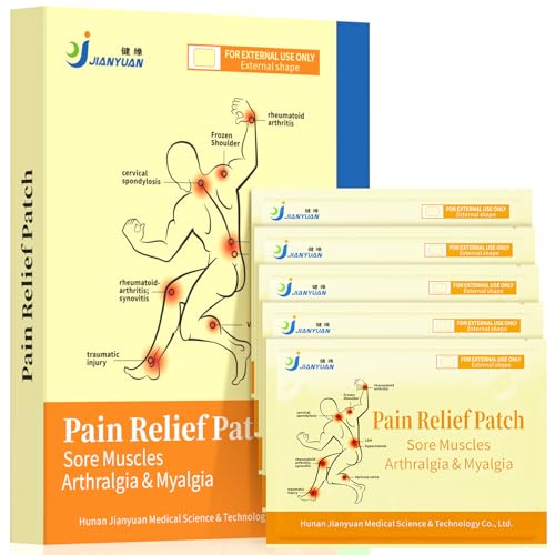 JIANYUAN Far-Infrared Pain Relief Patches - 12 Hours Soothing Heat Pad for Back, Deep Penetrating Portable Herbal Patch for Shoulder, Knee, Muscle & Joint, 10 Count