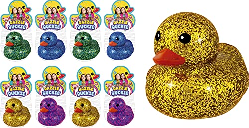 JA-RU Glitter Rubber Ducks 3 Inch (8 Glitter Ducks) – Colorful 4343-8s