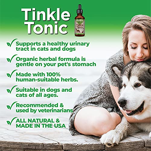 Animal Essentials Tinkle Tonic Herbal Formula For Healthy Urinary Tract In Dogs & Cats, 2 Fl Oz - Made In The Usa, Alcohol Free #TOP1