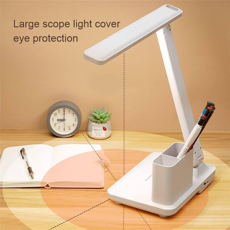 Image of Kimee Table Lamp for Study LED Light with Pen Stand & Stationery Holder Mobile Stand Multi-Compartment Storage 3 Colour Tone Lighting & Dimmable Brightness Desk Lights Reading Lamp for Studying