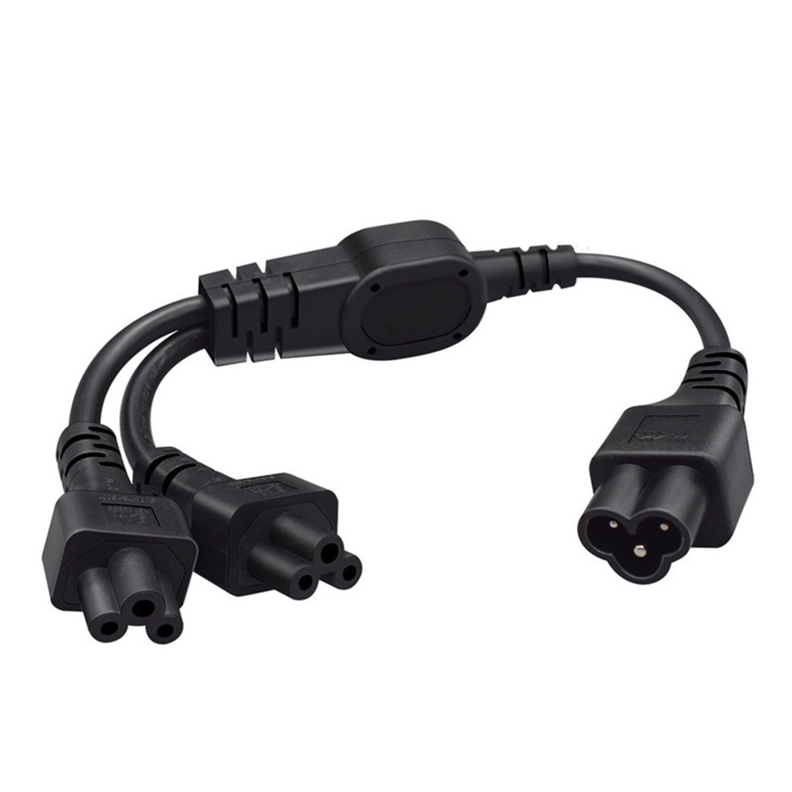 Ljmyy Double Output Power Splitter Cable IEC320 C6S To 2XC5 For Laptop Adapters 0.3Meter Short Length Coppers Cores