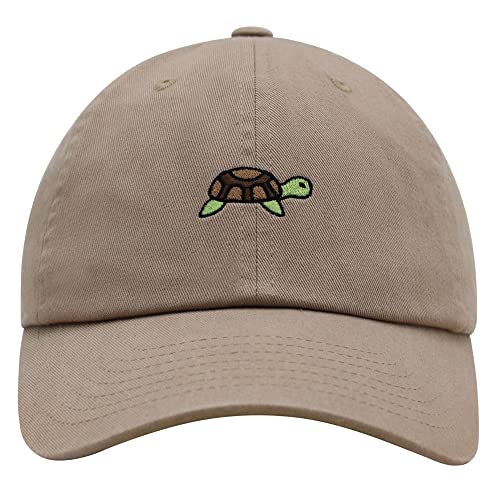 JPAK Turtle Premium Dad Hat Embroidered Cotton Baseball Cap Zoo Animal Khaki