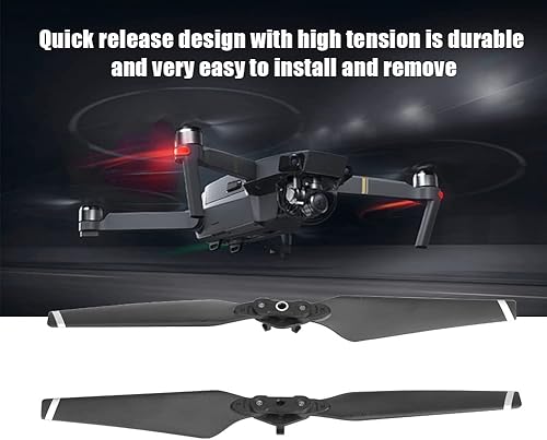Miniatura 2 de Hélices de liberación rápida Plegable Drone Plástico Prop Blade para DJI Mavic Pro (Par de Borde Plateado)