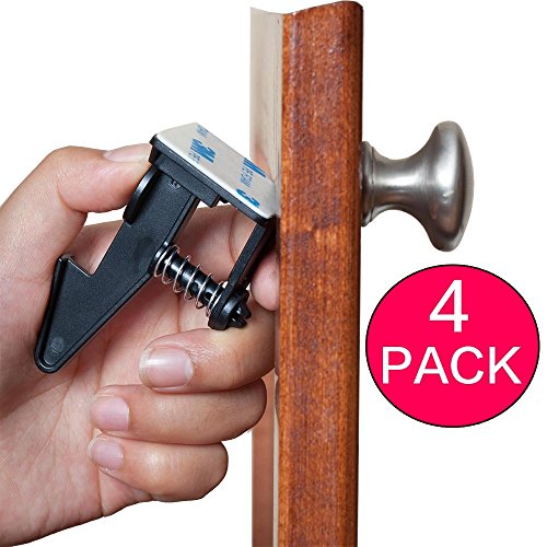 Child Safety Proof Cabinet Latches 4 Pack Quick Easy Install No Tools Drilling or Measuring Universa - //coolthings.us