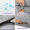 LE SURE Foldable Human Dog Bed - 3 in 1 Flexible Giant Human Dog Bed for Adult People with Supportive Bolster Egg Foam, Waterproof Liner, Calming Fluffy Faux Fur Orthopedic Big Bean Bed, Soft Grey #4