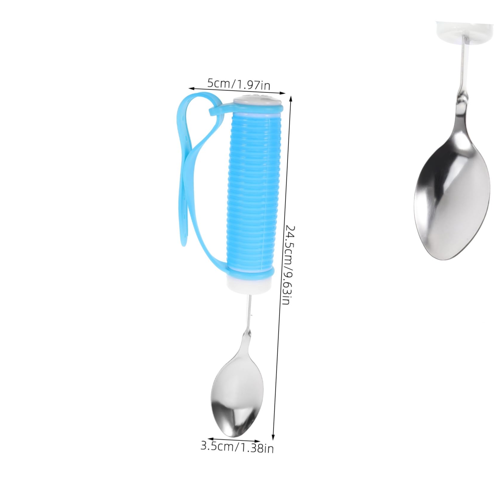 Didiseaon Eating Spoon for Elderly Handicapped Utensils Universal Cuff Dishwasher Safe Soft Silicone Handle Tremble Proof Comfortable to Hold