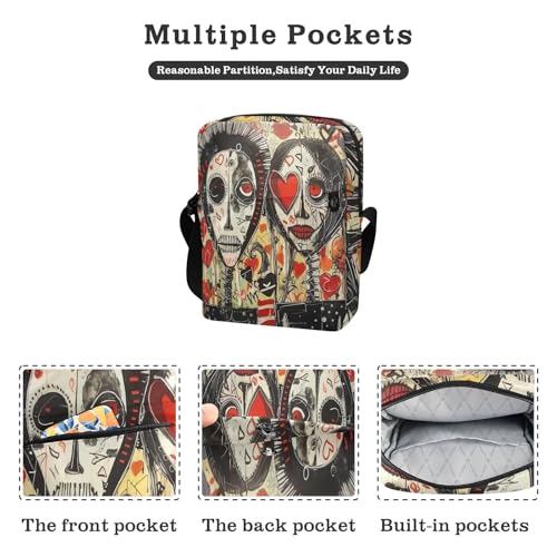 cute messenger bag Small Crossbody Bags For Women Shoulder Handbags Adjustable Strap for outdoor sports outdoor sports- Gothic Black2