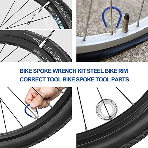 Garneck Kit de chave de raio de bicicleta com alça de borracha, kit de ferramentas de raio de alavan