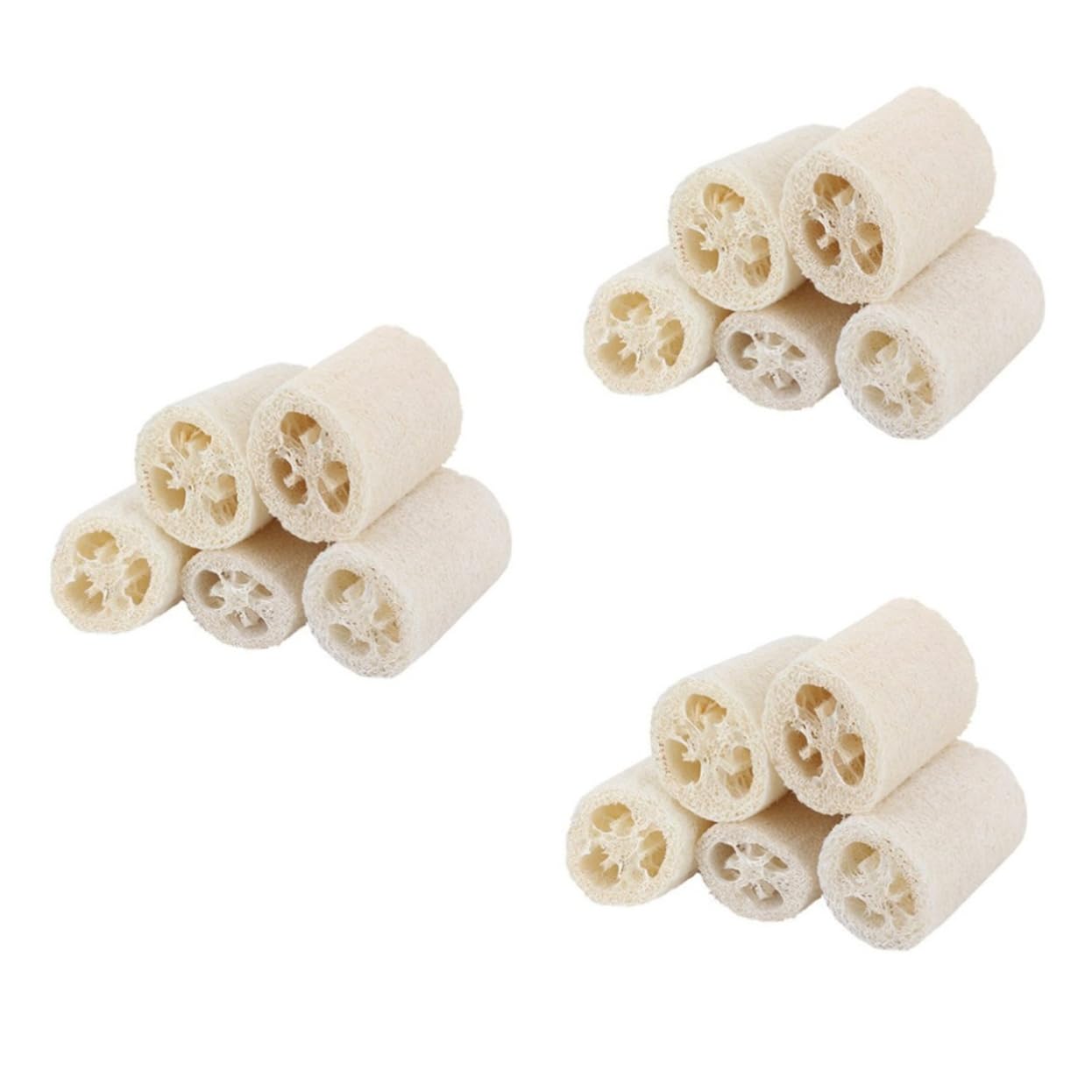 FRCOLOR Luffa Schwamm 15 Stk Badeschwamm Duschschwammwäscher Badeschwämme Zum Duschen Loufah Schwamm Natürlicher Schwamm Spülschwamm Badewannenreiniger Wäschesammler Weiß Badetuch Luffa
