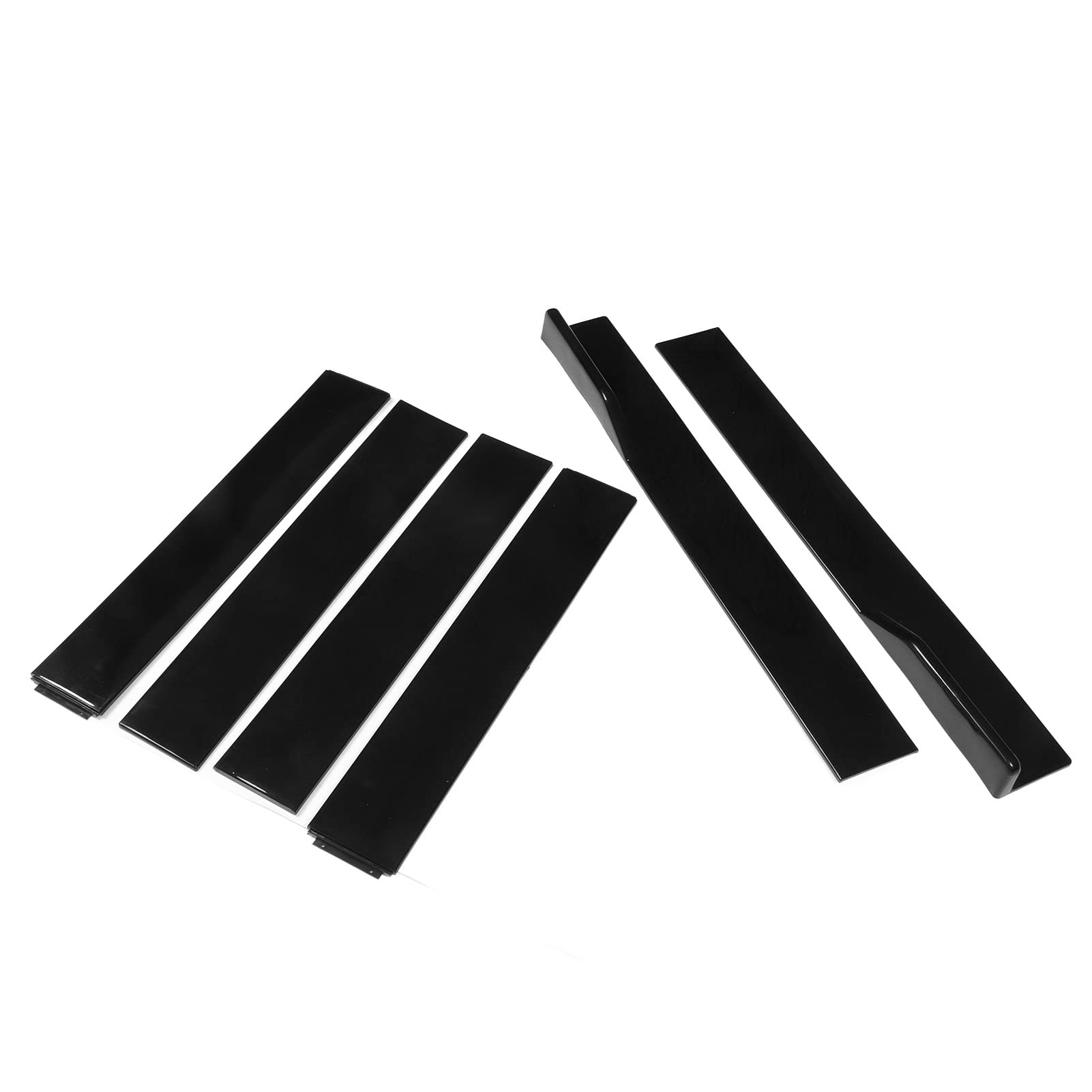 Tissting Jupe Latérale Universelle ABS Noir, 6 Pièces Longueur Réglable Haute Résistance Anti-Rayures Installation Facide pour Bas de Caisse Automobile