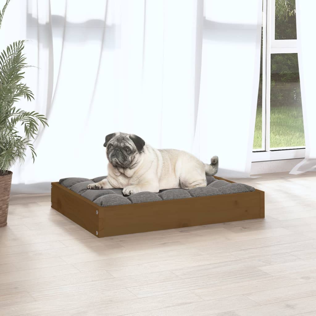 Mangloder - Cuccia per cani in legno di pino massiccio, 61,5 x 49 x 9 cm, rettangolare, per interni, esterni, viaggi e gabbia, stabile per cuccioli, marrone miele