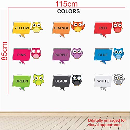 Image of StickMe 'Colours Names Cute Birds Color Baby Kids Learning Education Nursery Pre School Kinder Garden Colorful Wall Sticker'(Multi Colour, Vinyl)