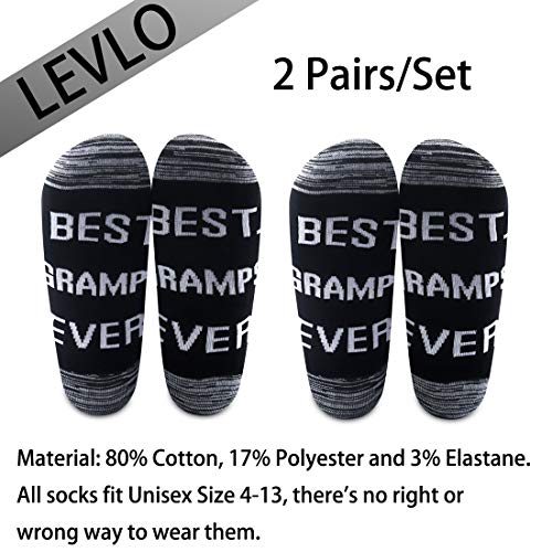 LEVLO Best Gramps Gifts Grandpa Socks Best Gramps Ever Cotton Socks Birthday Christmas Day Presents2