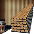 Art3d 6-Pack Acoustic Wood Slat Wall Panels for Interior Decor, 3D Fluted Sound Absorbing Wood Paneling for Accent Wall Ceiling Kitchen Living Room Bedroom Office, 94.5 x 7.9 inch Warm Teak