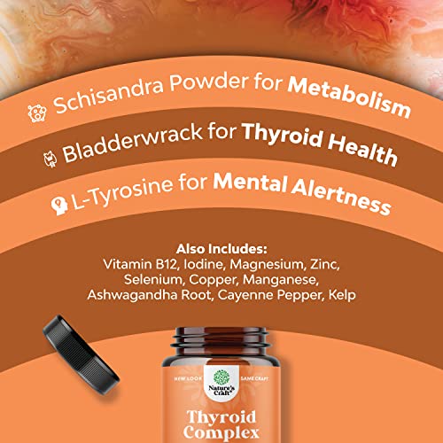 Pure Thyroid Support Supplement For Women - Thyroid Support For Weight Loss Mood Support And Natural Energy Pills - Wellness Thyroid Supplement For Women With Daily Vitamins For Women #TOP3