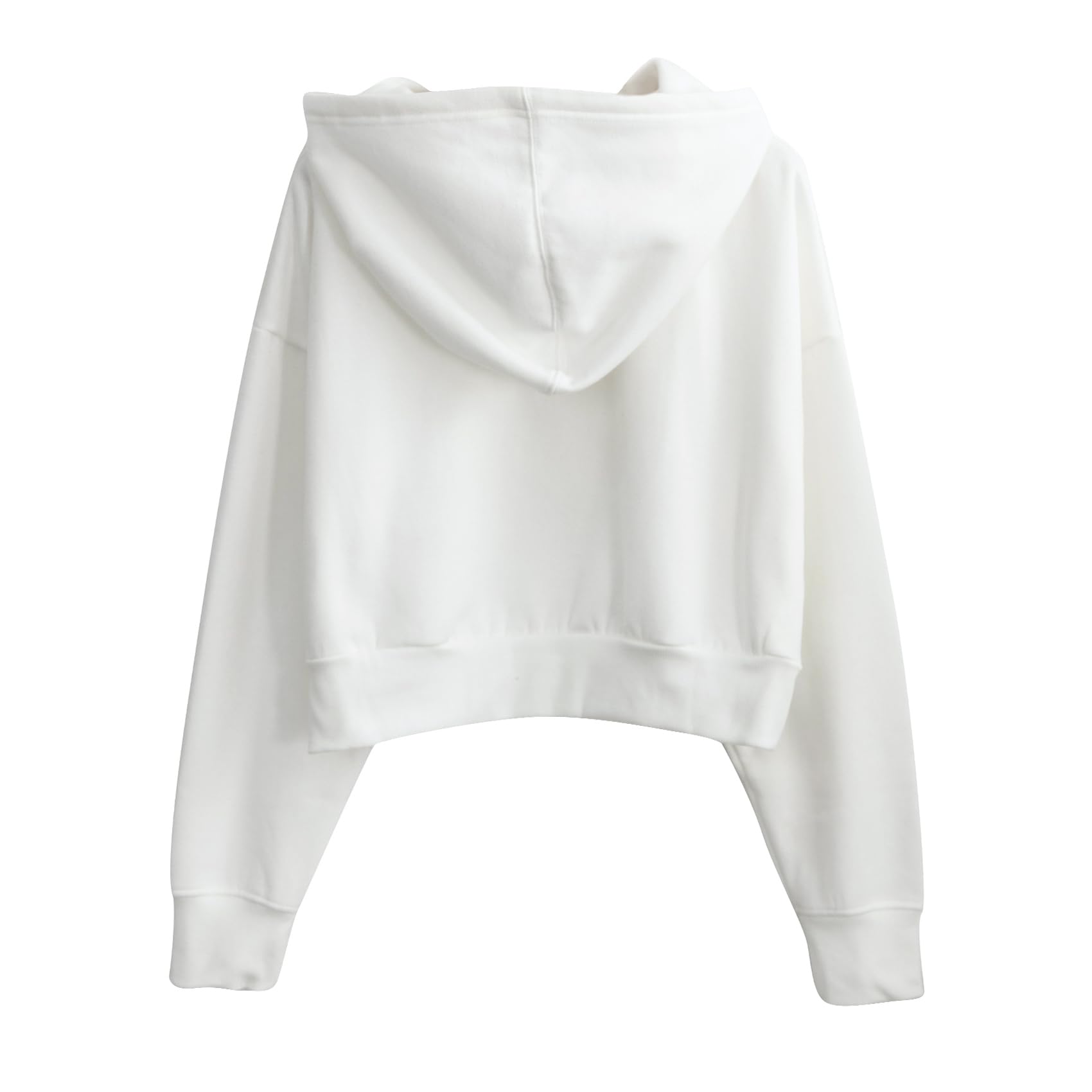 Amazhiyu Sudadera corta con capucha de forro polar para mujer, informal, de manga larga