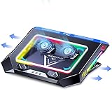 Laptop Cooling Pad for Gaming,Twin Turbo Fan,11.6-17.3 Inch Laptop Cooler Stand, 4500 RPM High-Speed,Multiple RGB LED Screen, 7 Heights, 2 USB Ports Fast Heat Dissipation Notebook Mount