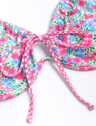 Image of ZAFUL Women High Cut Bikini Sets String Sexy Swimsuit Two Piece Underwire Bathing Suit Brazilian Cheeky Cut Out Cute Swimwear