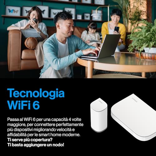 WiFi 6 mesh Velop Micro dual-band - Router WiFi 6 - Max 2 Gbps, copertura di 325 m2, per oltre 150 dispositivi - Sostituisce extender e router, confezione da 2 - Powerline - Immagine 4