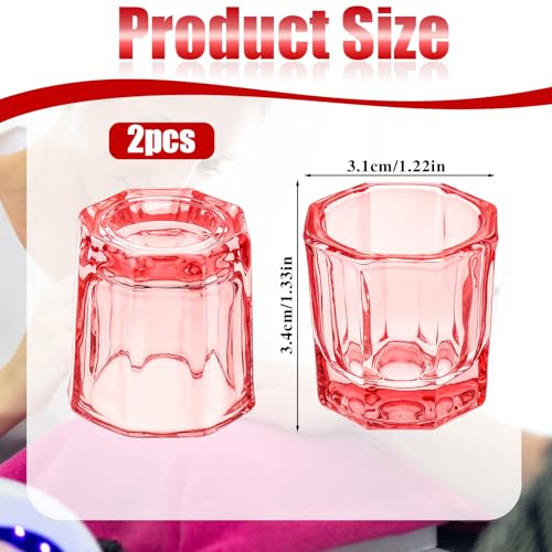 Set de 2 recipientes de vidrio para uñas rosa miniatura 2