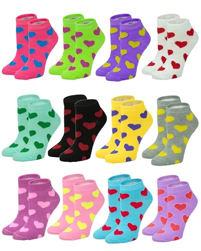 Image of Gelante 12-Pair Women's Ankle Socks, Colorful Comfortable Lightweight Breathable Athletic