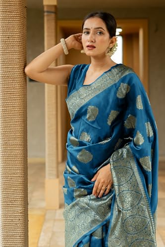 Image of Subham Saree for Woman Silk Cotton Kanjivaram | Soft Easy to Drape Daily Wear Sari with Blouse Fabric
