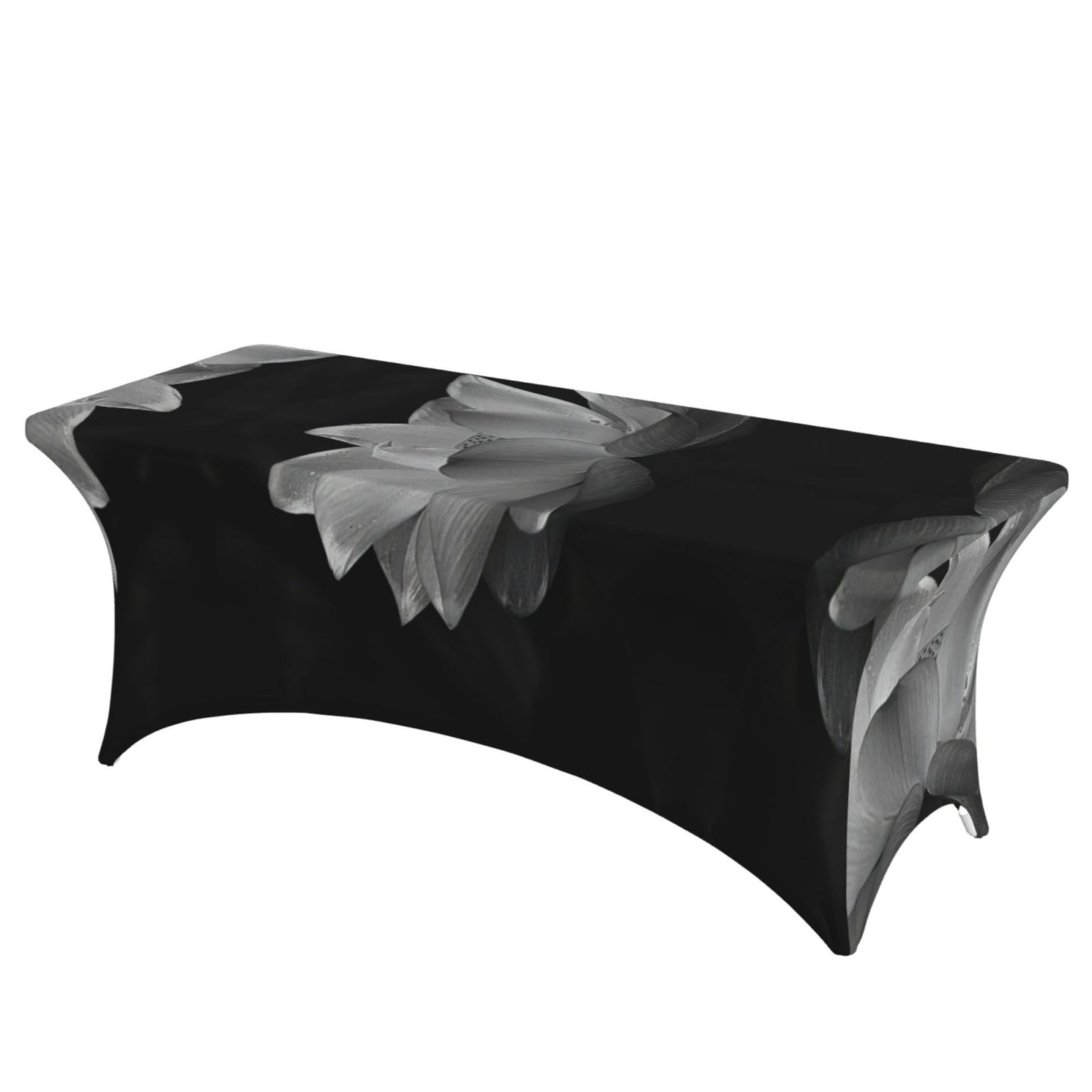 Nappe de table extensible 1,8 m en élasthanne blanc et noir