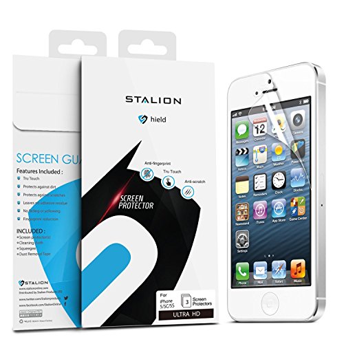 iPhone 5 5s 5c SE Screen Protector: Stalion Shield Ultra HD Armor Guard Transparent Crystal Clear Japanese PET Film (3-Pack)