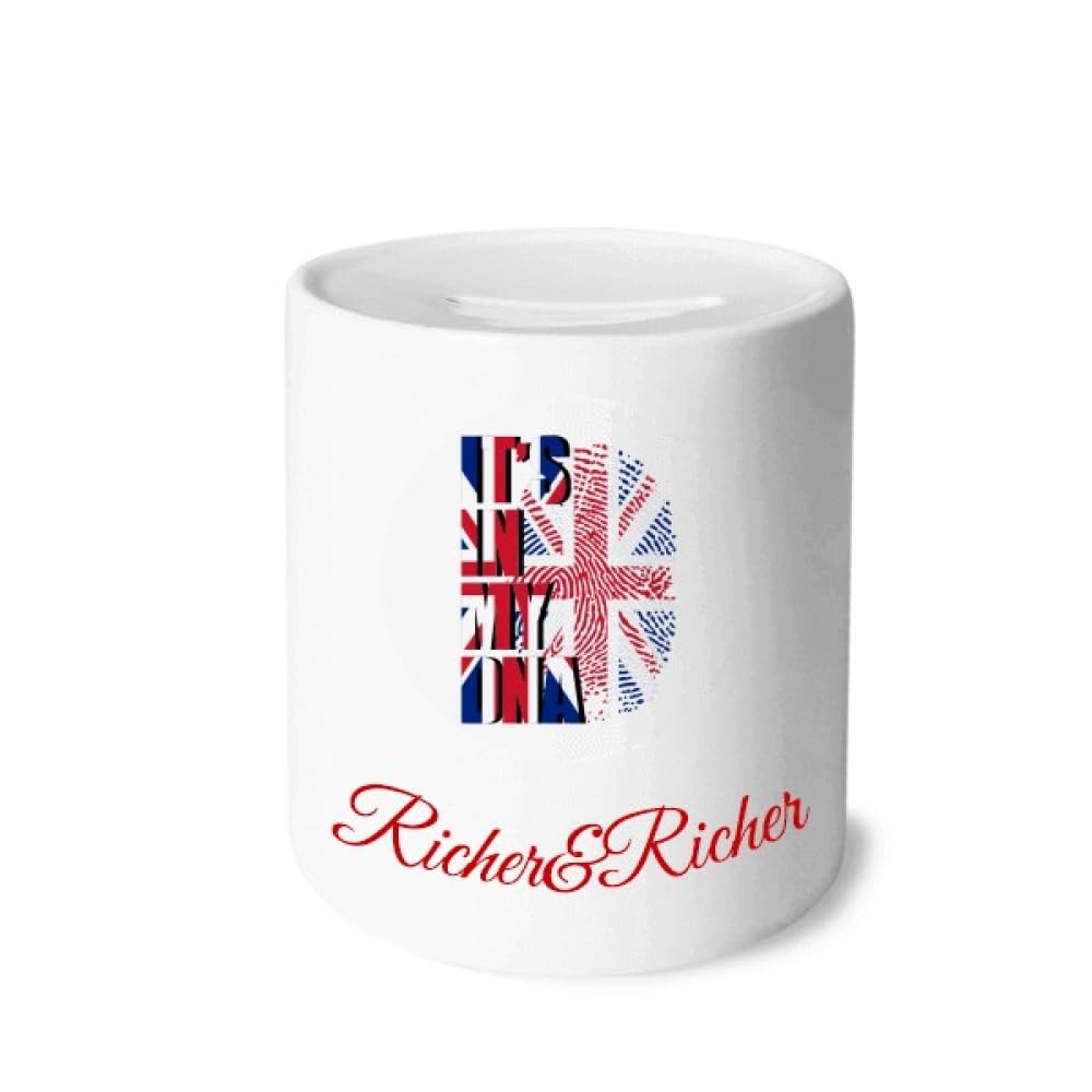 no/no British Flag Fingerprint Gene Rich and Rich Bank Saving Box Coin