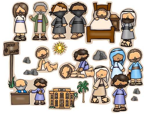 Story Time Felts Good Samaritan Bible Felt Board Figures New Testament Flannel (Figures & Background)