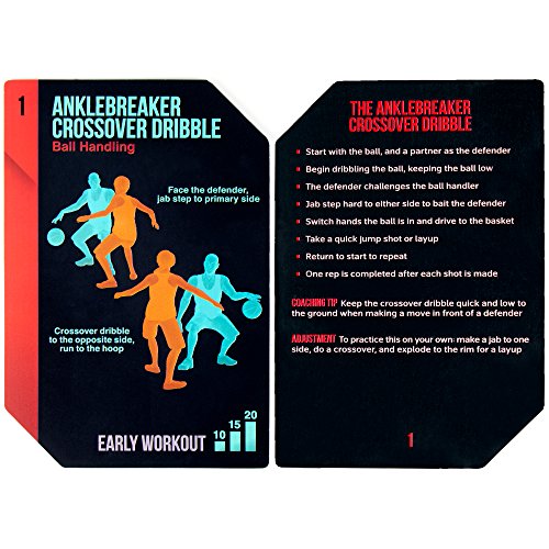 Hot Shots Basketball Drill Cards | 64 Waterproof Plastic Cards | Includes 45 Guided Drills, 9 Archetype Workouts, 5 Games, & 5 Info Cards | Great For Skills Training & Coaching In Youth & Adult Sports #TOP1