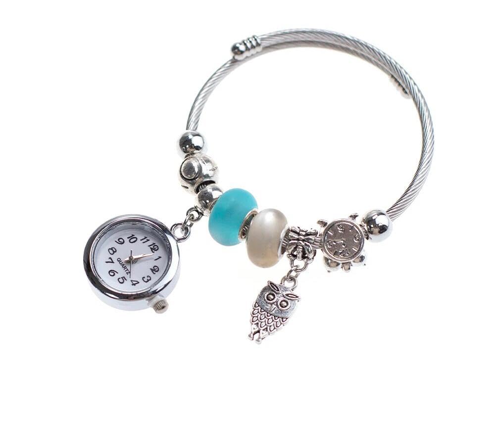 Bleaws Women and Girls Fashion Stainless Steel Beaded Adjustable Quartz Watch Bangle Jewellery Friendship Bracelet with Gift Box (B0CYV8JGBD) Amazon Price History, Amazon Price Tracker