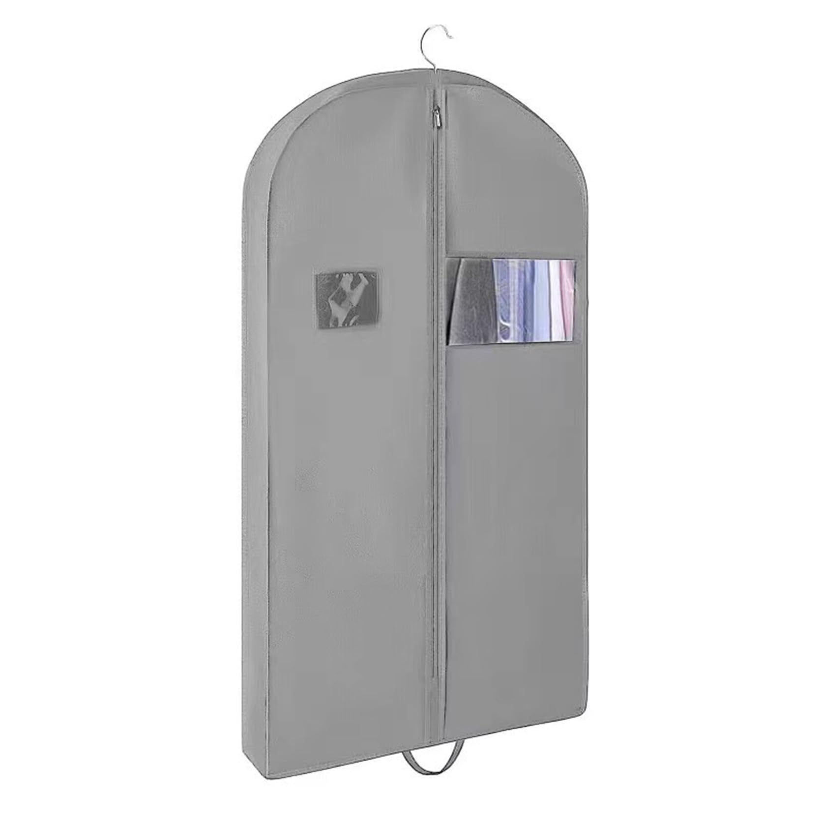 Copriabiti Antipolvere, Confezione da 5 Sacchetti Porta Abiti Traspiranti 3,9" for Appendere con Cerniera e Trasparenti(60x10x152cm)