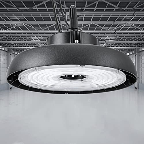 UFO Led High Bay Light 150W 21000LM 1-10V Dimmable 5000K Airand Led High Bay Light, UL Listed IP65 Waterproof High Bay Led Shop Lights for Factory Warehouse Workshop Garage Barn