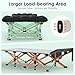 Suteck Camping Cot, Folding Camping Cot Bed for Adults Sleeping 1200D Double Layer Oxford Portable Folding Outdoor Cots for Camping W/Soft Pad Carry Bag for Home Office Nap Beach Travel