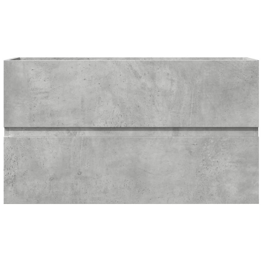 Łazienkowa szafka wisząca, betonowa, szara, z materiału drewnopochodnego, 80 x 38,5 x 45 cm, z dużą ilością miejsca do przechowywania, montaż na ścianie, nowoczesny mebel łazienkowy do