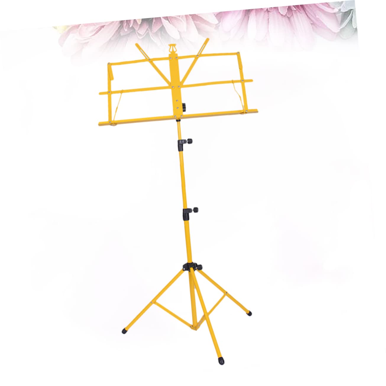 Toddmomy Sheet Adjustable Song Stand Folding Music Tripod Stand Guitar Stand Folding Portable Book Stand Folding Music Stand Music Book Stand Lightweight Music Stand Music Equipment Yellow