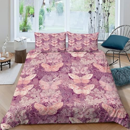 Housse de couette papillon hypoallergénique et microfibre douce 3D