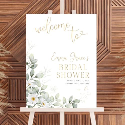 Customized Greenery Bridal Shower Welcome Sign, Botanicals Bridal Shower Decorations, Rustic Bridal Brunch Bridal Tea Poster, Eucalyptus Sign Poster For Bridal Shower,