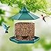 Produktbild Kasachoy Panorama Vogelfutterstation Hängende Wildvogel-Futterstation Pavillon Vogelfutterspender Hexagon Form mit Dach hängende Vogelfutterstation für Garten Hof Dekoration (Grün)