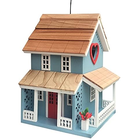 Home Bazaar HB-7604S Lovers Lane Cottage Birdhouse, Blue Cover