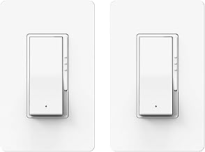 ThunderWay Digital Dimmer Light Switch, Single Pole/3-Way LED Slide Dimmer, for 300W Dimmable LED/CFL Lights and 700W Incandescent/Halogen, Wall Plate Included, 2 Pack, Matte White