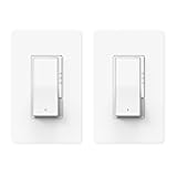 Digital Dimmer Light Switch, Single Pole/3-Way LED Slide Dimmer, for 300W Dimmable LED/CFL Lights and 700W Incandescent/Halogen, Wall Plate Included, 2 Pack, Matte White