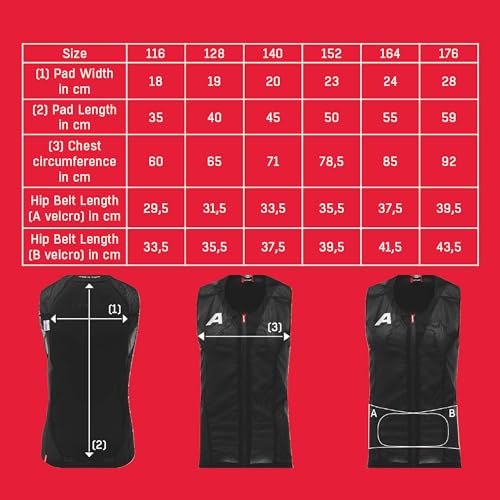 ALPINA PROSHIELD JUNIOR Vest - Flexibler, Atmungsaktiver & Individuell Einstellbarer Rückenprotektor Für Kinder, Black, 152