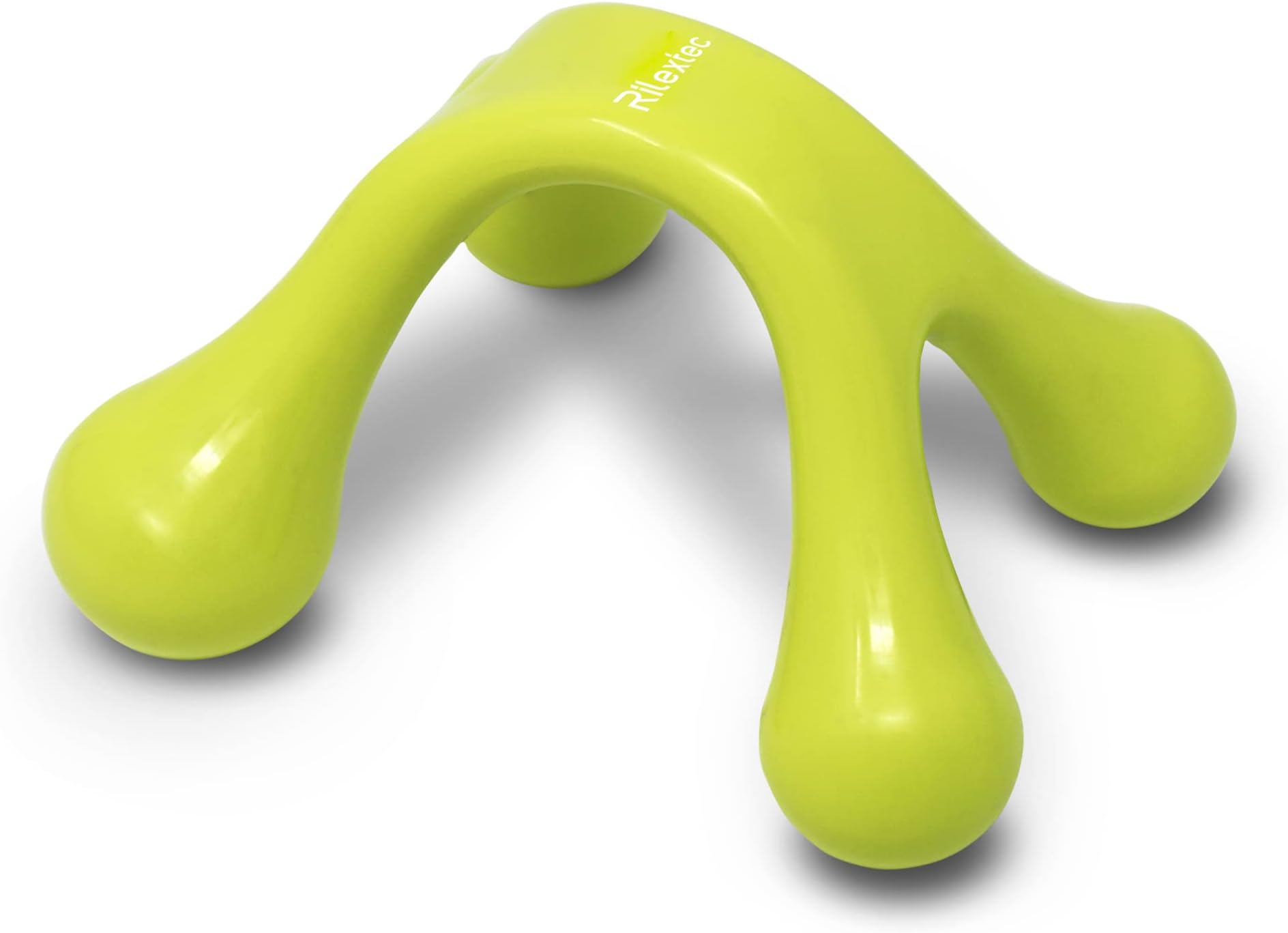 Four Point Manual Massage Tools, Small Handheld Massager Tools for Women and Men, Portable Palm Shaped Mini Massager Tool for Back Neck Arm Shoulder Calf Thigh Leg, Chartreuse