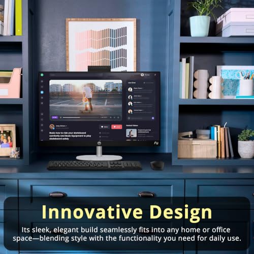 Image of HP 23.8 inch FHD Touchscreen All-in-One Desktop AI PC, AMD Ryzen AI 5 340, 32GB DDR5, 3TB Storage (2TB SSD+1TB Docking Station), Wi-Fi 6, FHD IR Camera, Wireless Keyboard & Mouse, Win11 Pro, Black