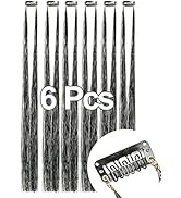 BATISI Hair Tinsel Heat Resistant Glitter Hair Extensions, Colorful Clip In Fairy Hair Tinsel, 12...