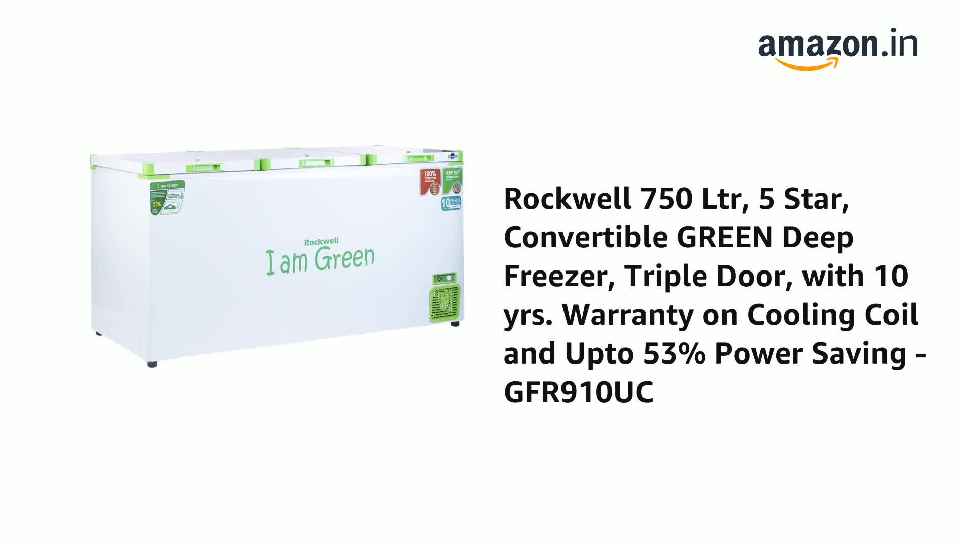 松ページ✨10kg ROCKWELL 910UC 5 Star Convertible Triple Door Deep Freezer